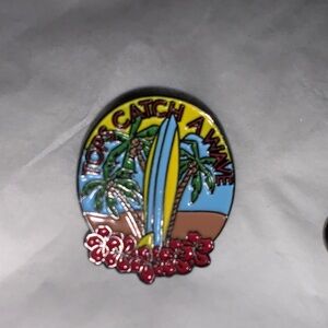 Tropical Surfboard Enamel Tops Pin